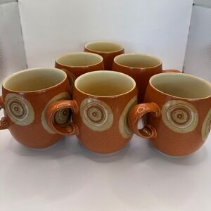 Denby England Stoneware Fire Chilli 13.5oz Mugs. Southwest inspired.